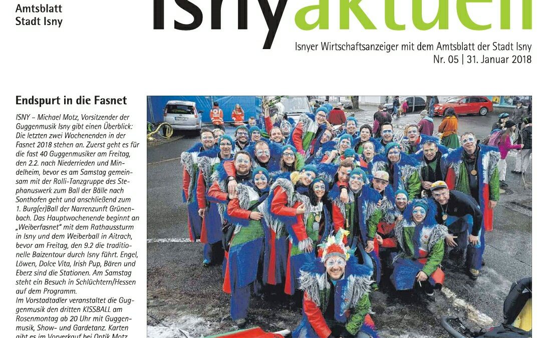 Isny Aktuell – 31.01.2018 / Endspurt in die Fasnet