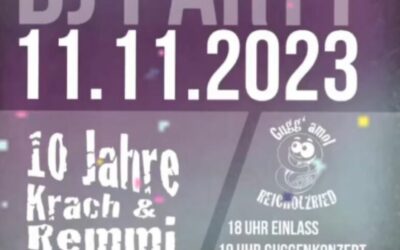 11.11.2023 – 10 Jahre Gugg´Amol in Reicholzried mit der Isnyer Guggenmusik